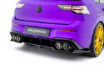Maxton rear splitter (with vertical bars) V.2 for Volkswagen Golf R Hatchback Mk8 / Mk8 Facelift