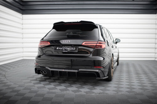 Maxton Rear Valance Audi A3 S-Line Sportback 8V Facelift (Version with dual exhausts on one side)
