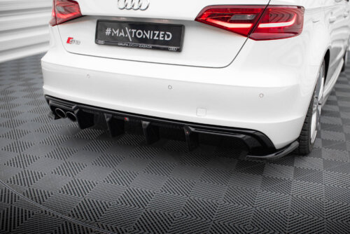 Maxton Rear Valance Audi A3 S-Line Sportback 8V (Version with dual exhausts tips on one side)