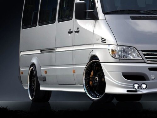 Maxton side skirt diffusers for Mercedes Sprinter I FL / Volkswagen LT 96-06 THIS SIDE SKIRTS FITS TWIN WHEELS VERSION.