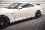 Maxton side skirt diffusers + Flaps for Nissan GTR R35 Facelift
