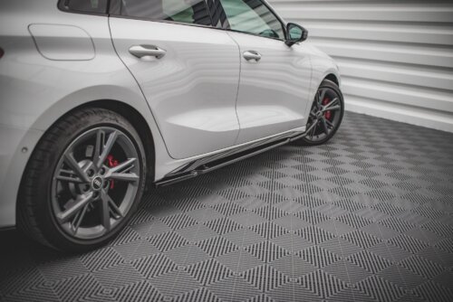Maxton side skirt diffusers V.1 for Audi S3 / A3 S-Line Sportback / Sedan 8Y / 8Y Facelift