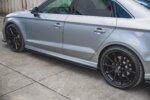 Maxton side skirt diffusers V.2 for Audi S3 / A3 S-Line Sedan 8V Facelift