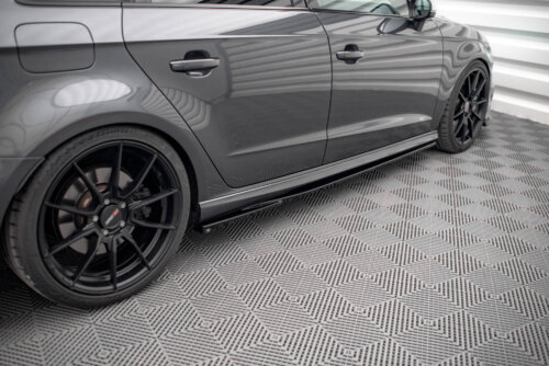 Maxton side skirt diffusers V.2 for Audi S3 / A3 S-Line Sportback 8V / 8V Facelift