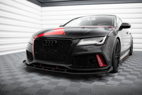 Maxton Street Pro front splitter + Flaps for Audi A7 RS7 Look C7