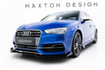 Maxton Street Pro prednji splitter + Flaps za Audi S3 / A3 S-Line Sedan 8V