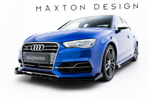 Maxton Street Pro prednji splitter + Flaps za Audi S3 / A3 S-Line Sedan 8V