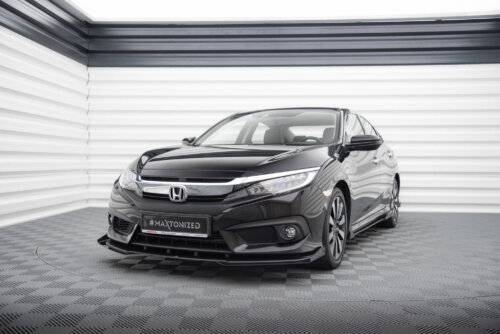 Maxton Street Pro front splitter + flaps for Honda Civic Sedan Mk10