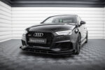 Maxton Street Pro front splitter V.1 + Flaps for Audi RS3 Sedan 8V Facelift