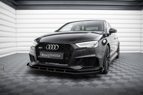 Maxton Street Pro front splitter V.1 + Flaps for Audi RS3 Sedan 8V Facelift