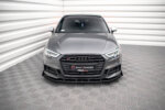 Maxton Street Pro front splitter V.1 + Flaps for Audi S3 / A3 S-Line Sportback 8V Facelift
