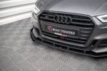 Maxton Street Pro front splitter V.1 + Flaps for Audi S3 / A3 S-Line Sportback 8V Facelift