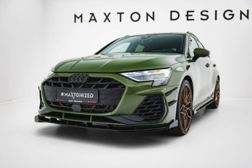 Maxton Street Pro front splitter V.1 + Flaps for Audi S3 Sportback / A3 S-line Sportback 8Y Facelift