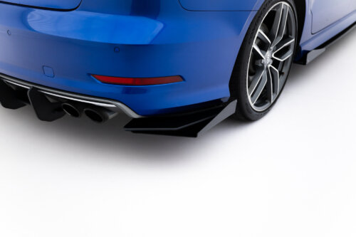 Maxton Street Pro rear side splitters + Flaps for Audi S3 Sedan 8V