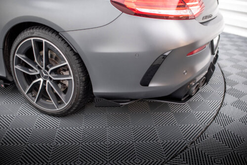 Maxton Street Pro rear side splitters + Flaps for Mercedes-AMG C43 Coupe / Cabrio C205 Facelift / A205 Facelift