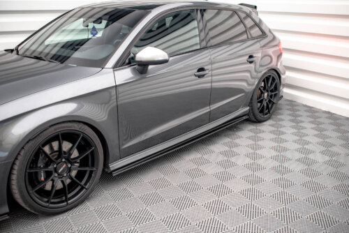 Maxton Street Pro side skirt diffusers for Audi S3 / A3 S-Line Sportback 8V Facelift