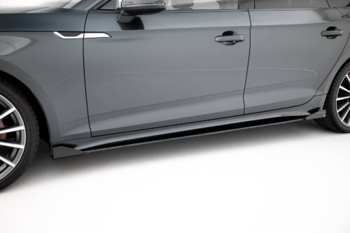 Maxton Street Pro side skirt diffusers + Flaps for Audi A5 Sportback F5 Facelift