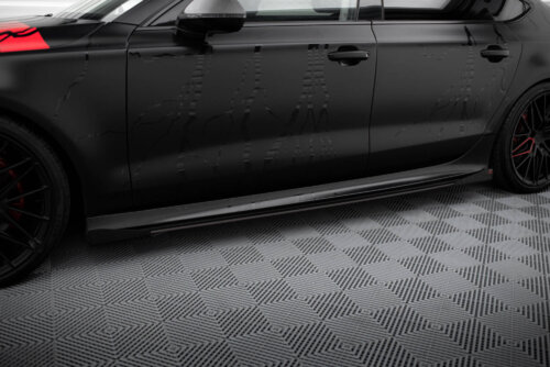 Maxton Street Pro side skirt diffusers + Flaps for Audi A7 RS7 Look C7