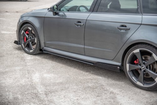Maxton Street Pro side skirt diffusers + Flaps for Audi RS3 8V Sportback