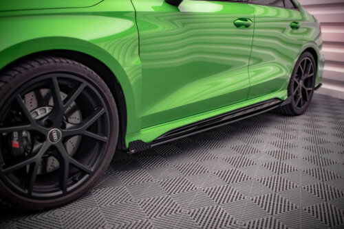 Maxton Street Pro side skirt diffusers + Flaps for Audi RS3 Sedan 8Y