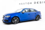 Maxton Street Pro side skirt diffusers + Flaps for Audi S3 / A3 S-Line Sedan 8V