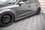 Maxton Street Pro side skirt diffusers + Flaps for Audi S3 / A3 S-Line Sportback 8V Facelift
