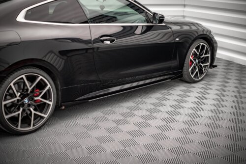 Maxton Street Pro side skirt diffusers + Flaps for BMW 4 M-Pack / M440i G22 / G23 / G22 Facelift / G23 Facelift