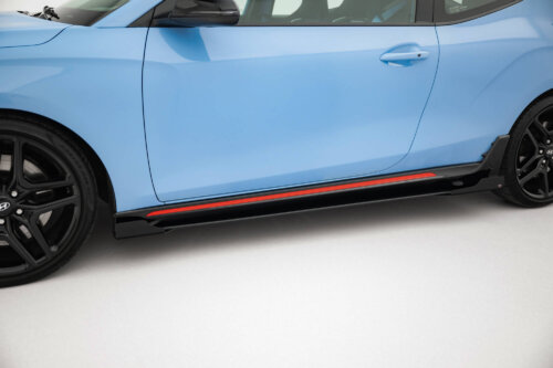 Maxton Street Pro side skirt diffusers + Flaps for Hyundai Veloster N Mk2