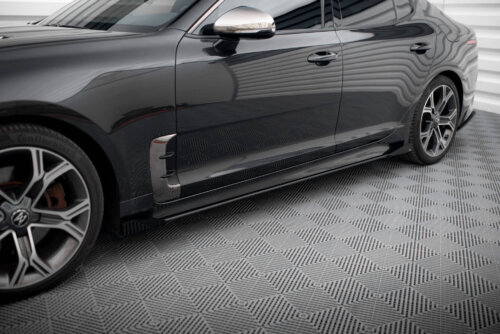 Maxton Street Pro side skirt diffusers + Flaps for Kia Stinger GT / GT-Line / Standard Mk1