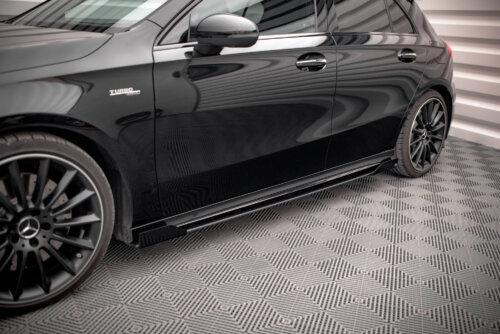 Maxton Street Pro side skirt diffusers + Flaps for Mercedes A35 AMG / AMG-Line Aero Pack W177