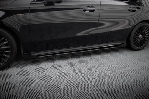 Maxton Street Pro side skirt diffusers + Flaps for Mercedes-AMG A35 W177 Facelift