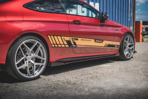 Maxton Street Pro side skirt diffusers + Flaps for Mercedes-AMG C43 / AMG-Line Coupe C205