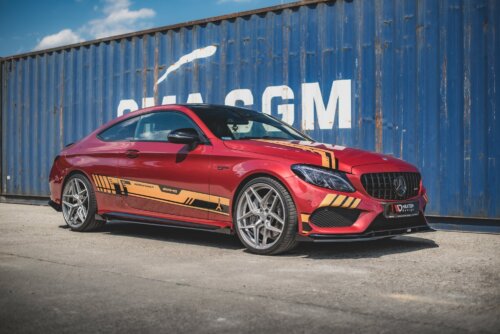Maxton Street Pro side skirt diffusers + Flaps for Mercedes-AMG C43 / AMG-Line Coupe C205