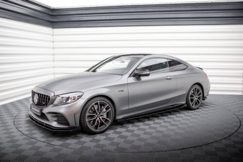Maxton Street Pro side skirt diffusers + Flaps for Mercedes-AMG C43 Coupe / Cabrio C205 Facelift / A205 Facelift