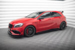 Maxton Street Pro side skirt diffusers + Flaps for Mercedes-Benz A 45 AMG W176 Facelift