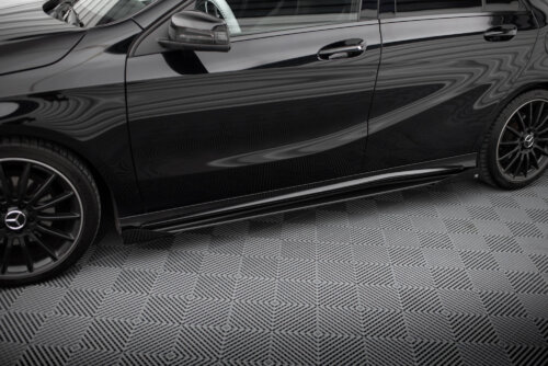 Maxton Street Pro side skirt diffusers + Flaps for Mercedes-Benz A AMG-Line W176 Facelift