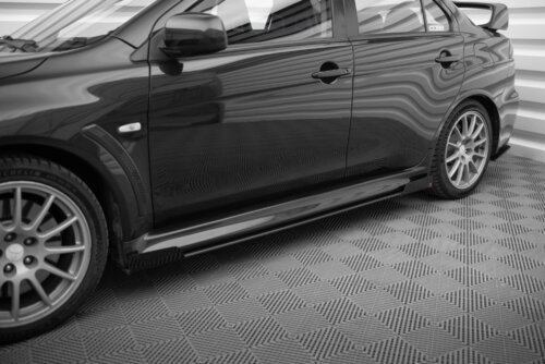 Maxton Street Pro side skirt diffusers + Flaps for Mitsubishi Lancer EVO X