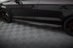 Maxton Street Pro side skirt diffusers V.1 + Flaps for Audi RS3 Sedan 8V Facelift