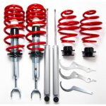 JOM Redline coilovers for Audi A6 (4B) incl. Avant-models model year 1997 – 2004, not suitable for Fahrzeuge with four-wheel drive