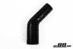 Silicone hose black 45° 2,375 - 2.75" (60-70 mm)