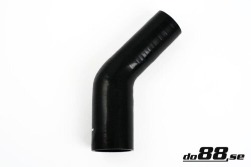 Silicone hose black 45° 2,375 - 2.75" (60-70 mm)