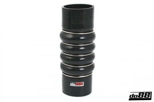 Silicone hose black 4-hump 2.5" (63 mm)