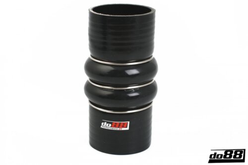 Silicone hose black 2-hump 2.5" (63 mm)