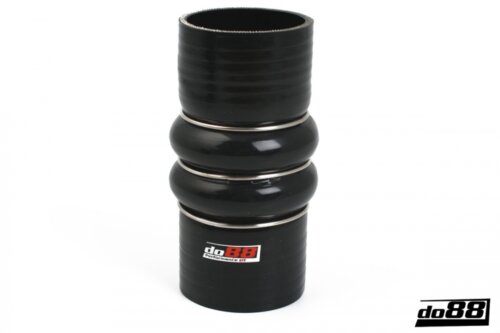 Silicone hose black 2-hump 2.75" (70 mm)
