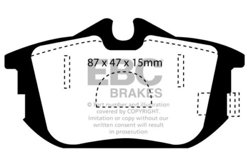 EBC Greenstuff 2000 rear brake pads for Mitsubishi Carisma, Volvo S40