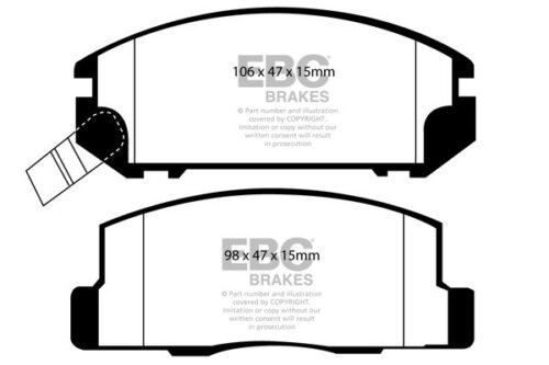 EBC Greenstuff 2000 rear brake pads for Toyota MR2, Toyota MR-S