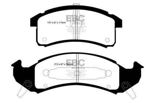 EBC Greenstuff 2000 front brake pads for Cadillac Allante, Pontiac Firebird