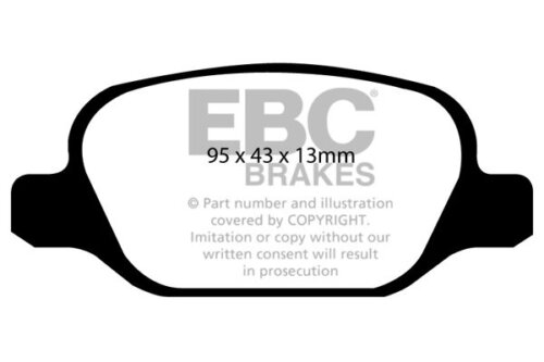 EBC Greenstuff 2000 rear brake pads for Abarth 500, Abarth 695