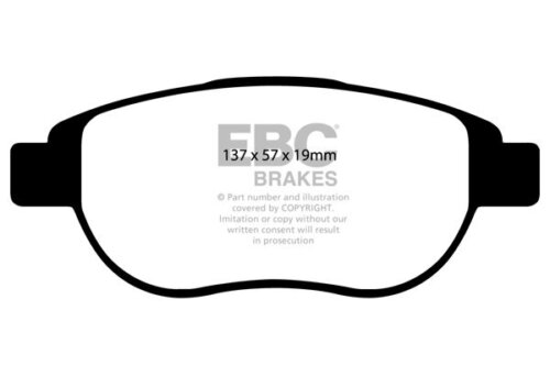EBC Greenstuff 2000 front brake pads for Peugeot 1007, Peugeot 207