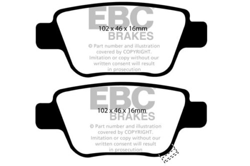 EBC Greenstuff 2000 rear brake pads for Toyota Avensis, Toyota Corolla Verso